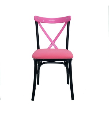 RENKLİ TONET  PLASTİK SIRT  SÜNGER MİNDER OTURMA PEMBE MUTFAK,BALKON VE SALON SANDALYESİ
