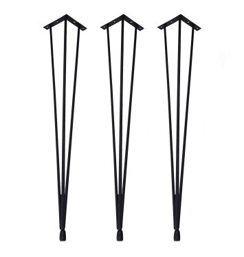 Grande Home Perge 3 lü Metal Firkete Ahşap ve Kütük Sehpa Ayağı 46 cm