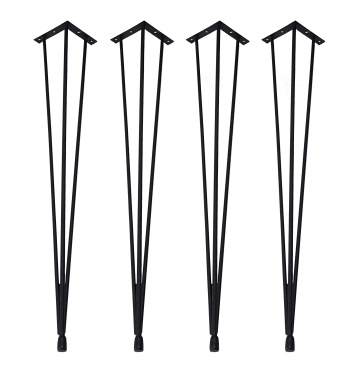 Grande Home Perge 4 lü Metal Firkete Ahşap Kütük Sehpa ve Masa Ayağı 46 cm