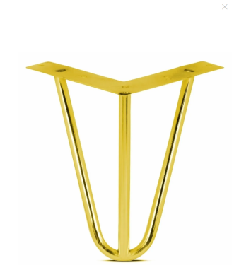 Grande Home Side Metal Ahşap ve Kütük Sehpa Ayağı 15 cm Gold