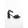 Kadın Fırfırlı Karnıyarık Model Yazlık Ayakkabı Siyah