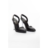 Kadın Şeffaf ince yüksek topuklu ayakkabı Siyah cilt