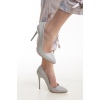 Kadın Stiletto ince Yüksek Topuklu Ayakkabı Gri