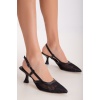 Kadın 5 cm Fileli Günlük Yazlık Ayakkabı Siyah