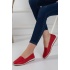 Hakiki Deri Kadın Günlük  Ayakkabı  Kırmızı Lazer İşlemeli
