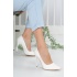 Kadın Stiletto  ince yüksek topuklu ayakkabı beyaz cilt