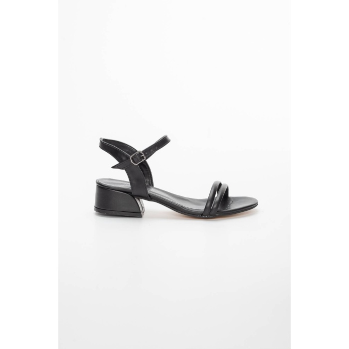 Kadın Kısa Topuklu Yazlık Ayakkabı Siyah