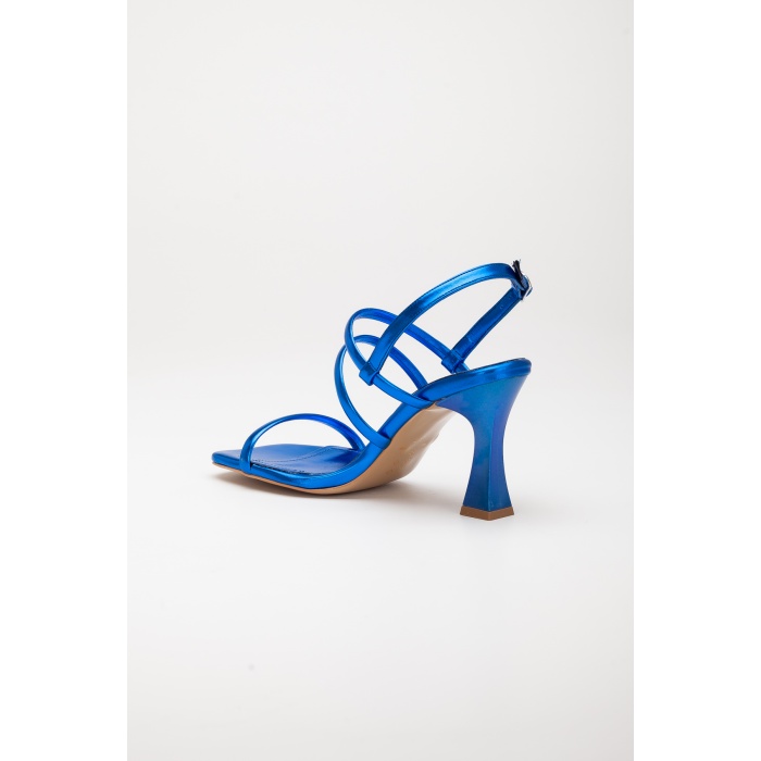 Kadın Bantlı Şık ve Sade Gece Ayakkabısı Neon Mavi