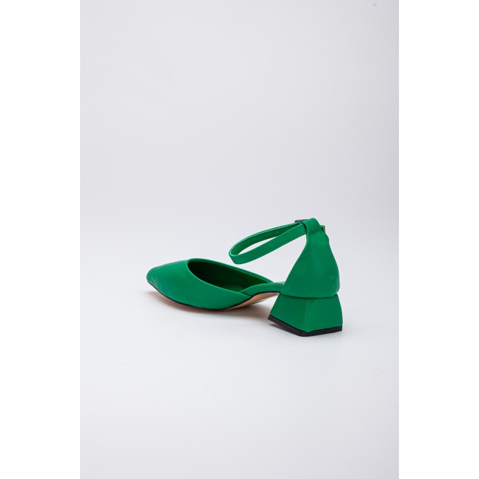 Kadın 3 cm Topuklu Günlük Yazlık Ayakkabı Yeşil KOMBİN