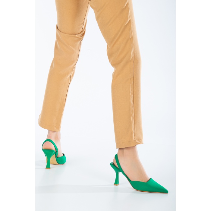 Yeşil  Kadın Klasik Topuklu Ayakkabı