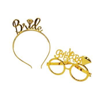 Bride Taç Gözlük Set Altın GMS-4005A