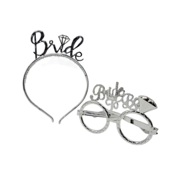 Bride Taç Gözlük Set Gümüş GMS-4005B