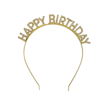 Happy Birthday Metal Taşlı Taç Altın GMS-3520A