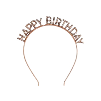 Happy Birthday Metal Taşlı Taç Rose Gold GMS-3520C