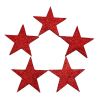 Strafor Yıldız 5li Kırmızı 14x14