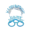 Happy Birthday Taç Gözlük Set Simli Mavi GMS-3514C