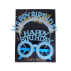 Happy Birthday Taç Gözlük Set Simli Mavi GMS-3514C
