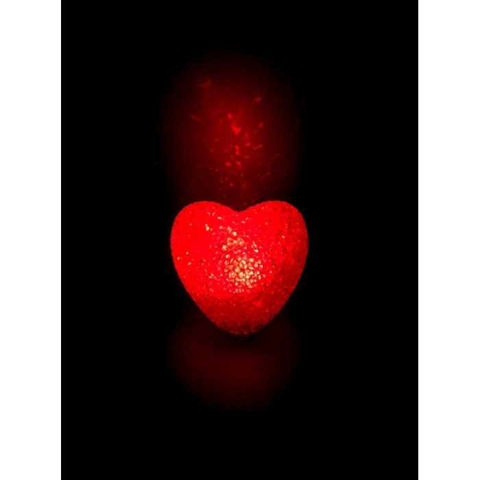 Led Işıklı Silikon Kalp Kırmızı 8 cm GMS-3614