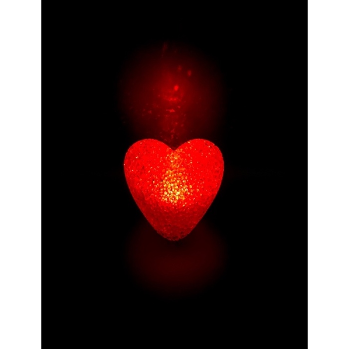Led Işıklı Silikon Kalp Kırmızı 10 cm GMS-3615