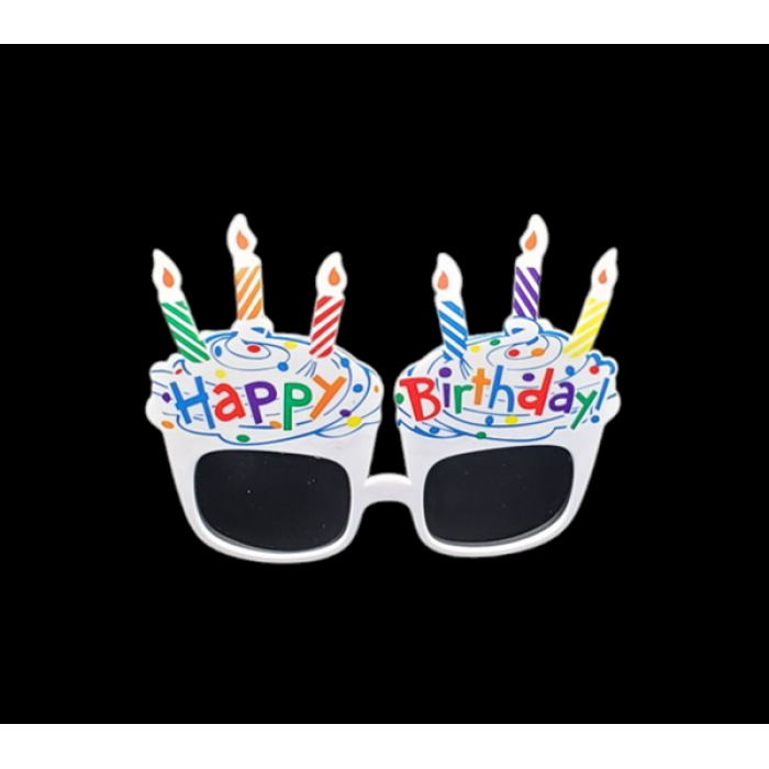 Happy Birthday Parti Gözlüğü Mumlu Beyaz GMS-4004 A