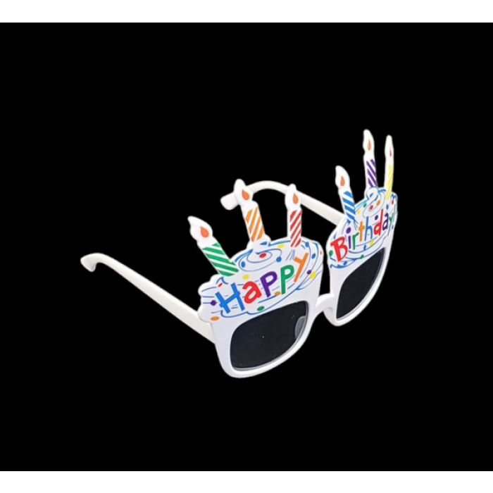 Happy Birthday Parti Gözlüğü Mumlu Beyaz GMS-4004 A