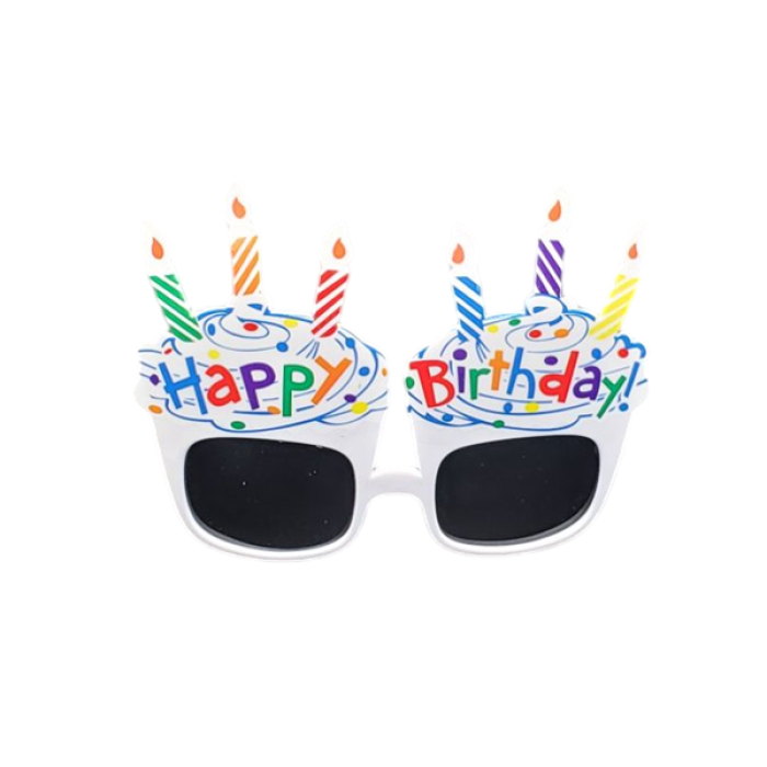 Happy Birthday Parti Gözlüğü Mumlu Beyaz GMS-4004 A
