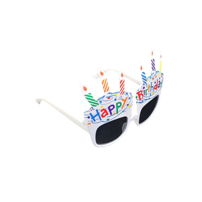 Happy Birthday Parti Gözlüğü Mumlu Beyaz GMS-4004 A