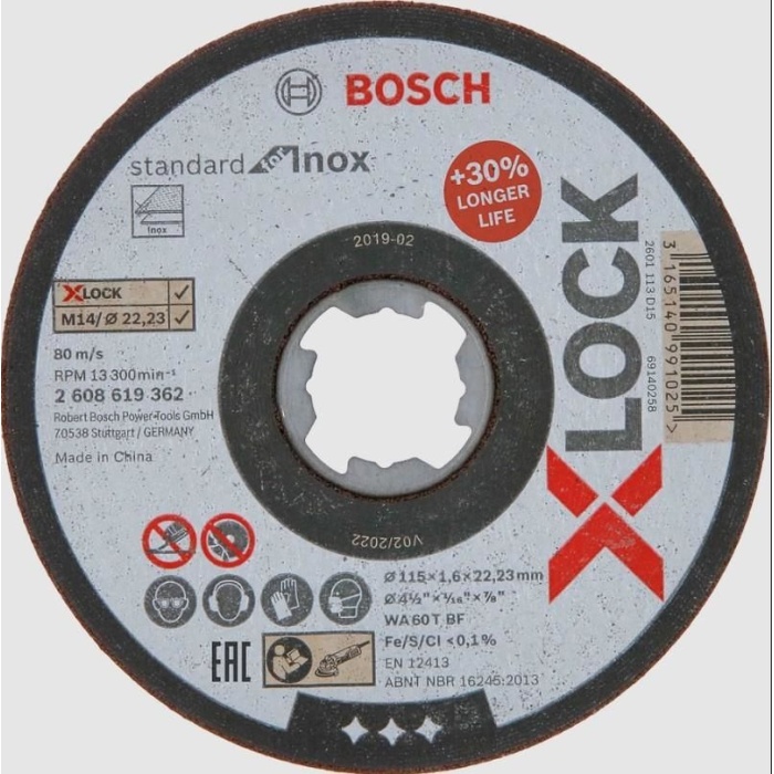Bosch Xlock İnox Kesici 115X1X22,23 mm