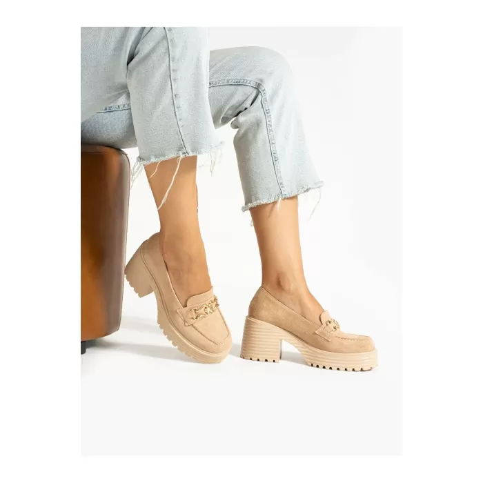 Hco Topuklu Süet Tokalı Kadın Loafer