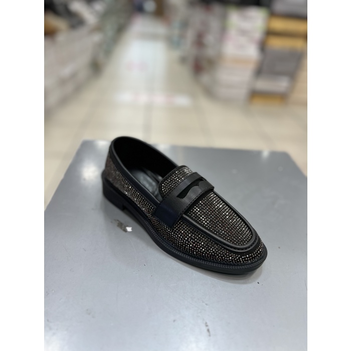 Hco Taşlı Şık Kadın Loafer Ayakkabı