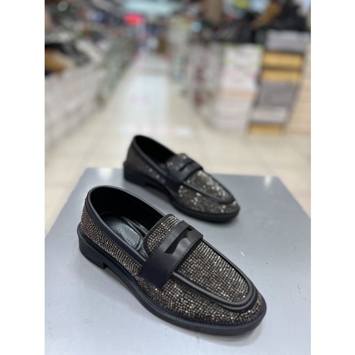Hco Taşlı Şık Kadın Loafer Ayakkabı