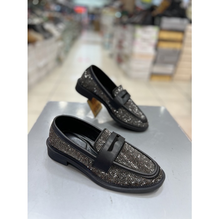 Hco Taşlı Şık Kadın Loafer Ayakkabı