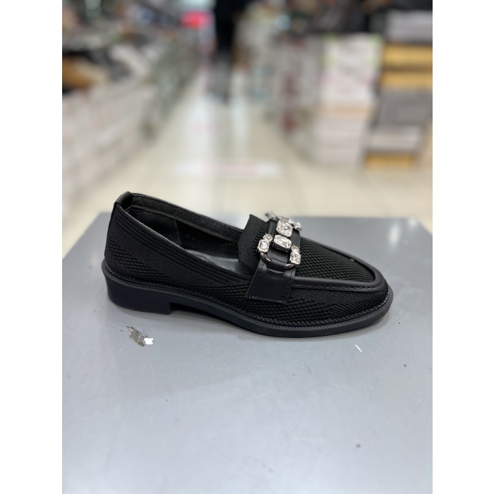 Hco Triko Model Taşlı Şık Kadın Loafer Ayakkabı