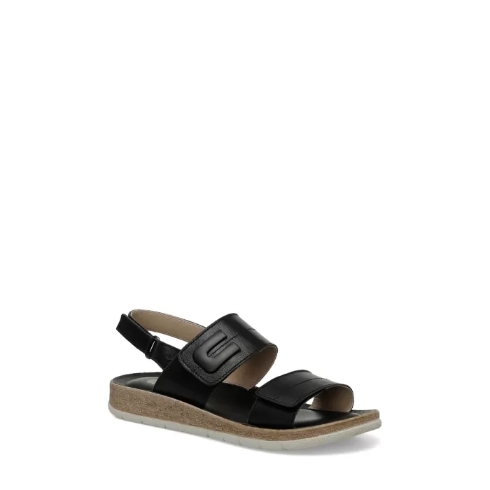 Polaris 166241 Kadın Düz Hakiki Deri Comfort Sandalet