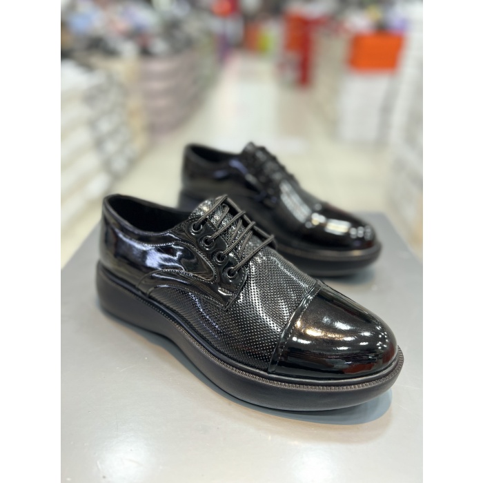 Hacıoğlu Shoes Yüksek Taban Lazerli Model Erkek Klasik Ayakkabı
