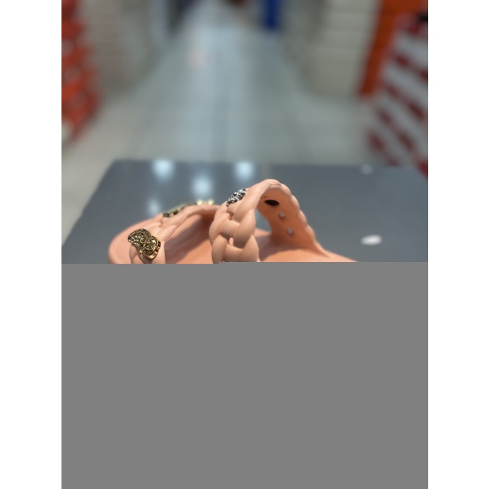 Akınal Bella Çift Bantlı Taşlı Ultrasoft Taban Kadın Terlik
