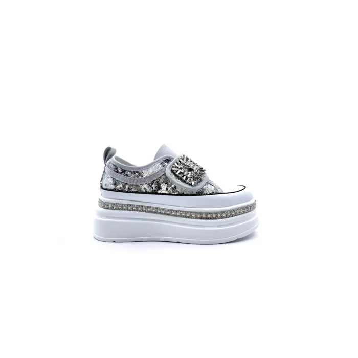 Guja İthal Pullu Taşlı Kadın Yüksek Taban Sneakers