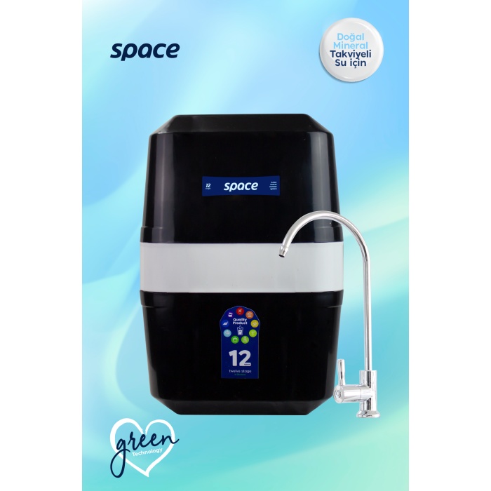 Space 12 Aşama Standart Membranlı 12 Litre Çelik Tanklı Mineralli Su Arıtma Cihazı - 0014