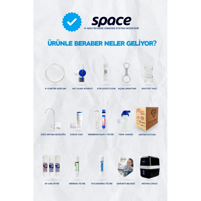 Space 12 Aşama LG Noaka Membranlı 12 Litre Çelik Tanklı Mineralli Su Arıtma Cihazı - 0015