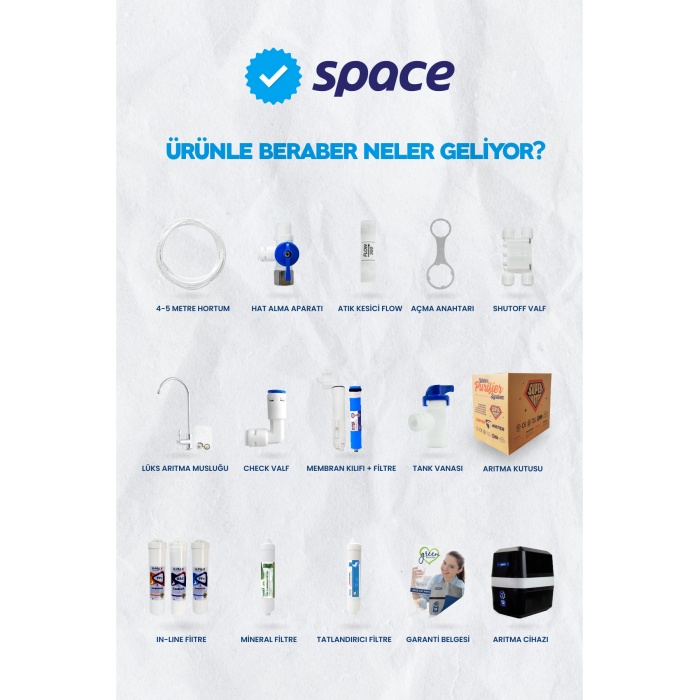 Space 12 Aşama Süper Membranlı 12 Litre Çelik Tanklı Mineralli Su Arıtma Cihazı - 0016
