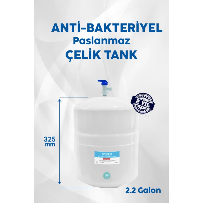 Oceon 5 Filtreli 75 GPD Membran 9L Çelik Tank Su Arıtma Cihazı-21