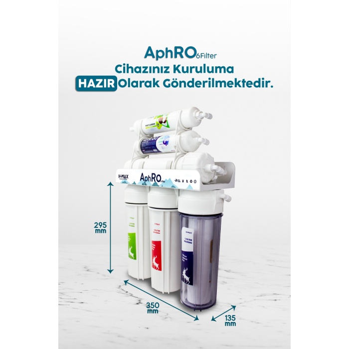 AphRO 6 Filtreli Standart Membranlı 9 Litre Çelik Tanklı Açık Kasa Su Arıtma Cihazı - 0024