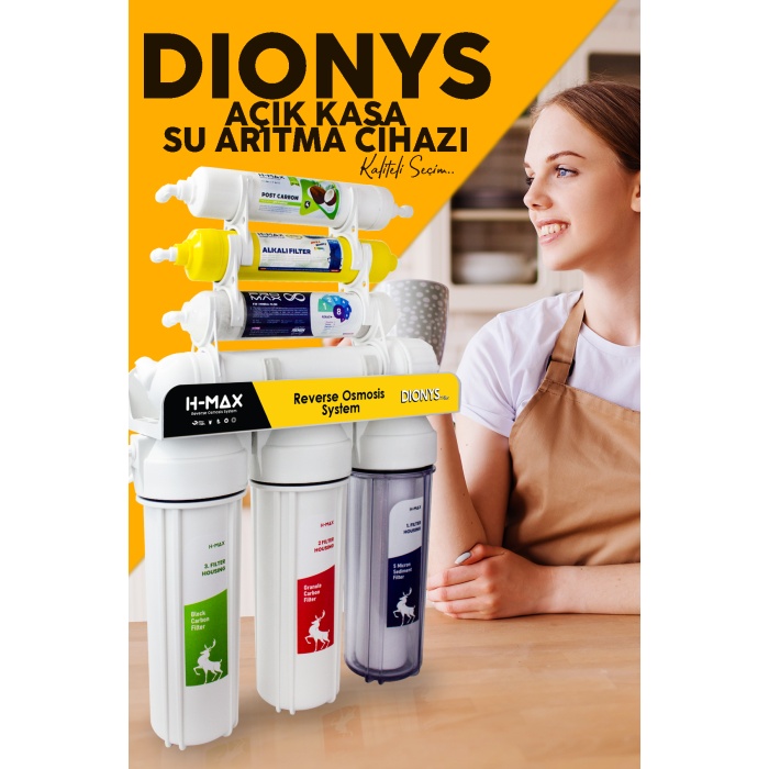 Dionys 7 Filtreli Standart Membranlı 9 Litre Çelik Tanklı Açık Kasa Su Arıtma Cihazı - 0027