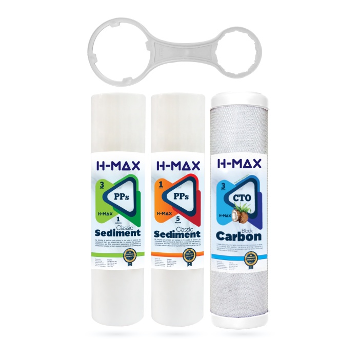 H-max İnline Açık Kasa Su Arıtma 3lü Filtre Seti - 0033