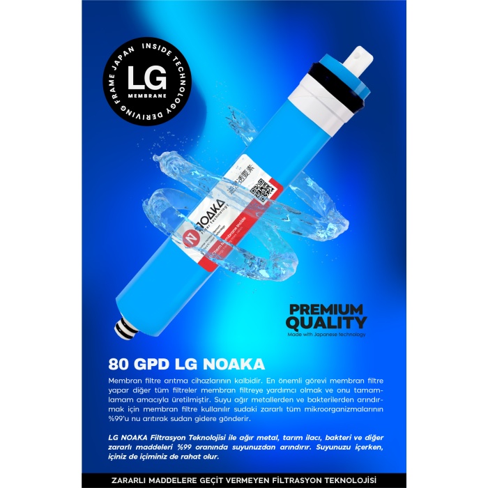 H-Max LG Noaka Membranlı Kapalı Kasa Su Arıtma Cihazı 8li Filtre Seti - 0064