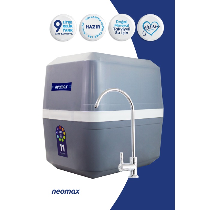Neomax 11 Aşama Standart Membranlı 9 Litre Çelik Tanklı Mineralli Su Arıtma Cihazı - 0001