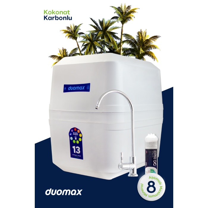 Duomax 13 Aşama Standart Membranlı 9 Litre Çelik Tanklı Mineralli Su Arıtma Cihazı - 0007