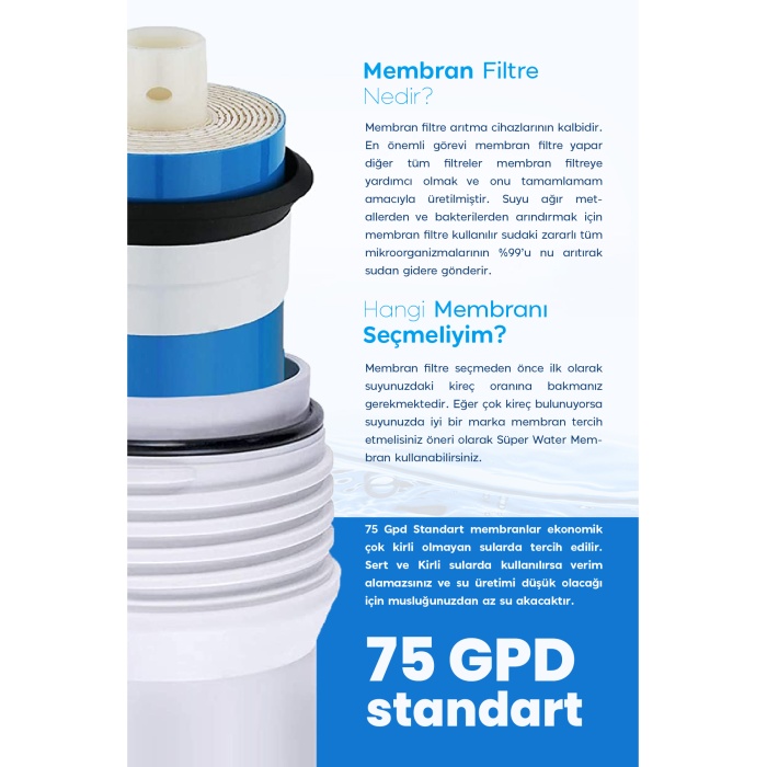 75 GPD Membranlı 13 Aşama  8 Lt Çelik Tanklı Mineralli Su Arıtma Cihazı -0170