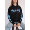 Thrasher Siyah Kapüşonlu Kol Detaylı Sweatshirt
