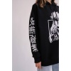 Anime Jujutsu Kaisen Siyah Kapüşonlu Sweatshirt